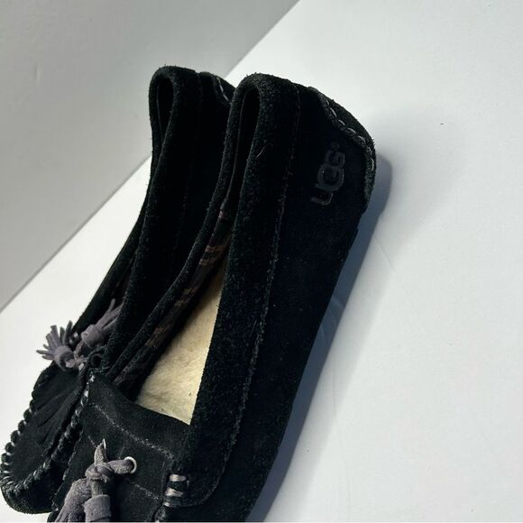 UGG Women's Black Suede Moccasins 7 - Picture 5 of 11